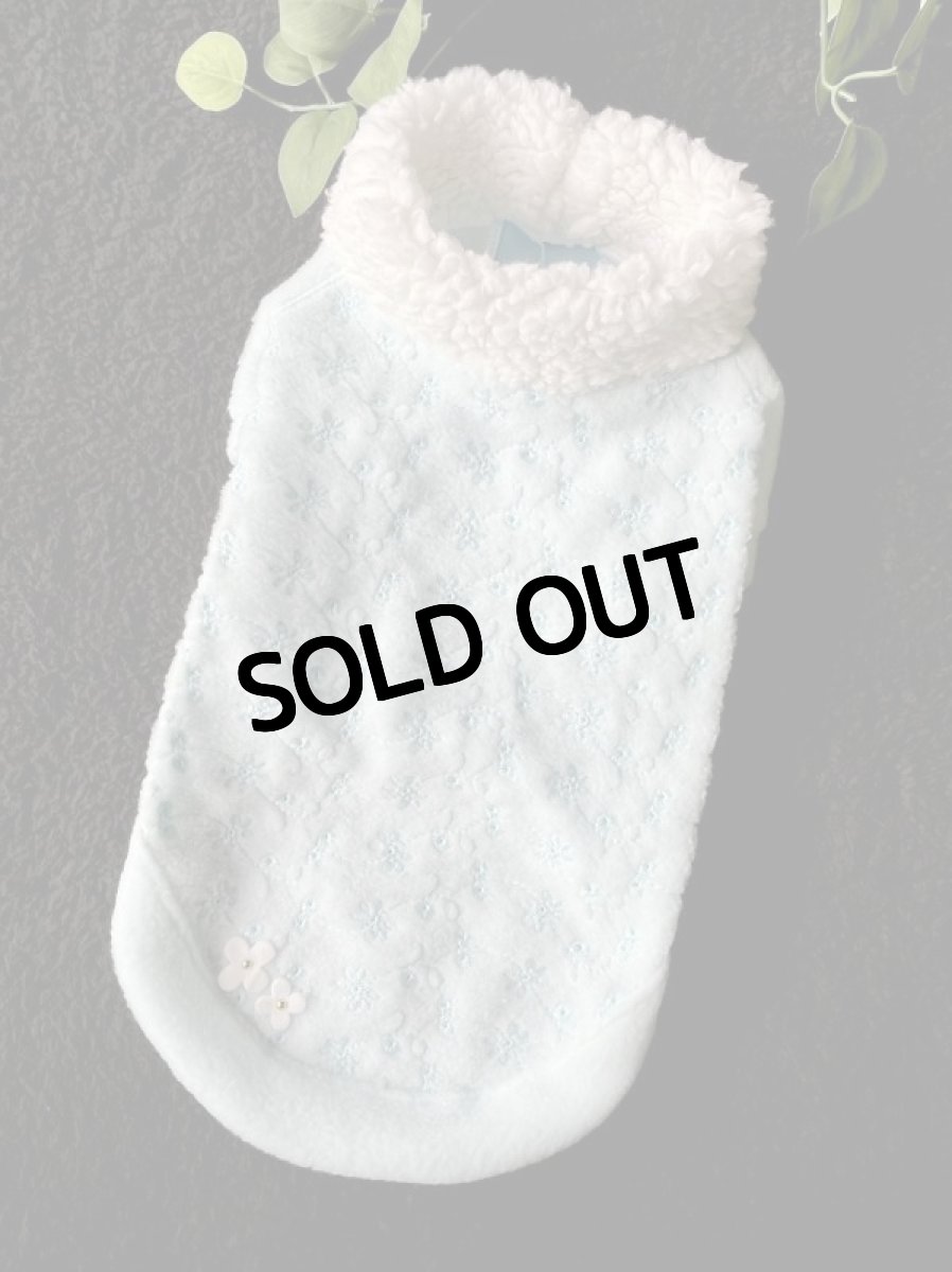 画像4: 刺繍フリース（お袖あり♪ブルー） (4)