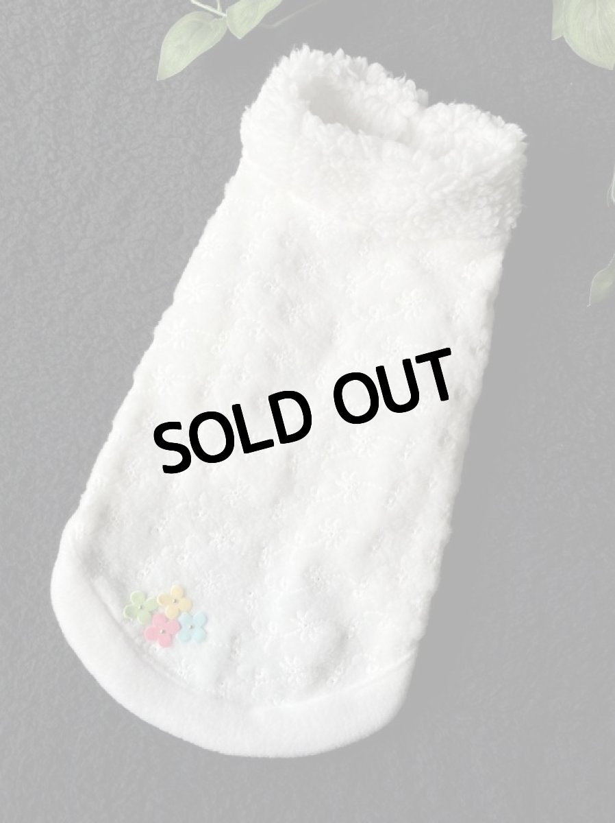 画像2: 刺繍フリース（ホワイト） (2)