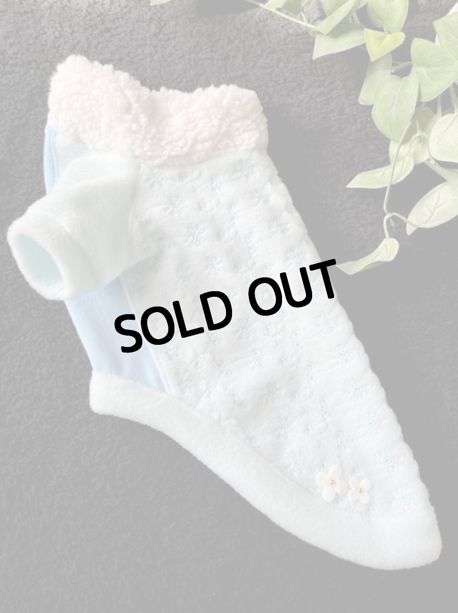 画像3: 刺繍フリース（お袖あり♪ブルー） (3)