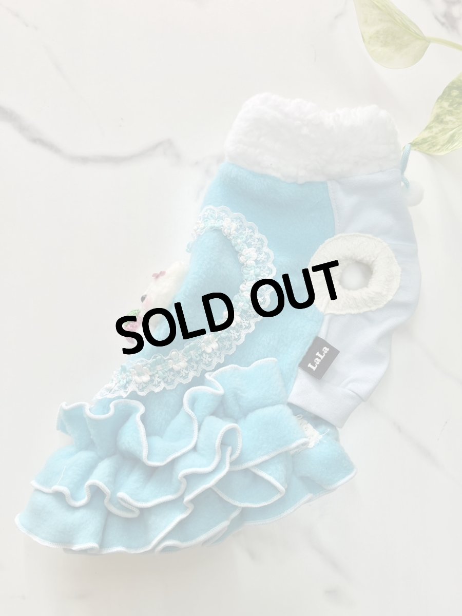 画像4: 【CY/KC】ハートうさぎ♪うねうねワンピ（ブルー） (4)