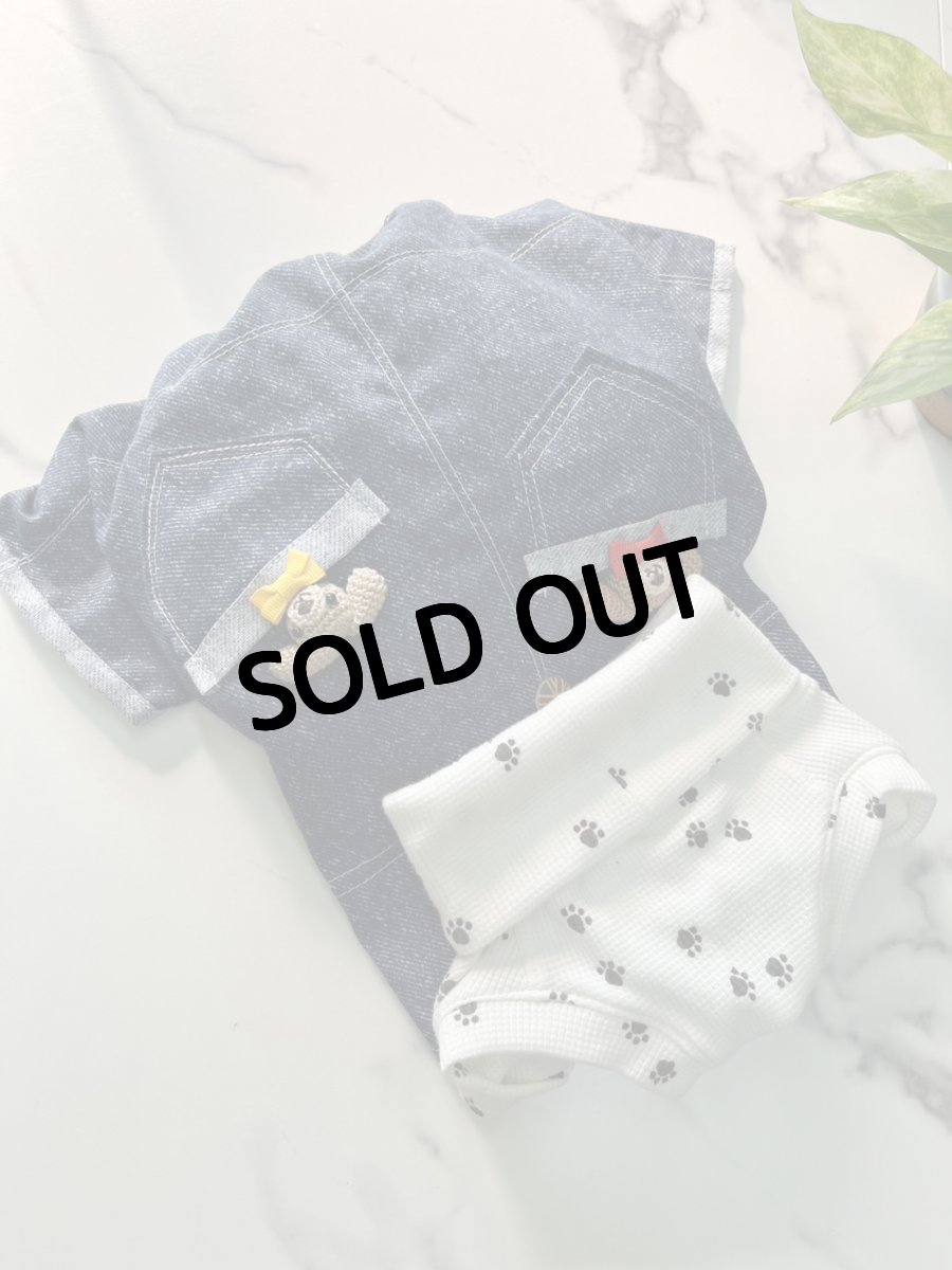 画像2: 【D6】重ね着風ロンパース（足あと） (2)