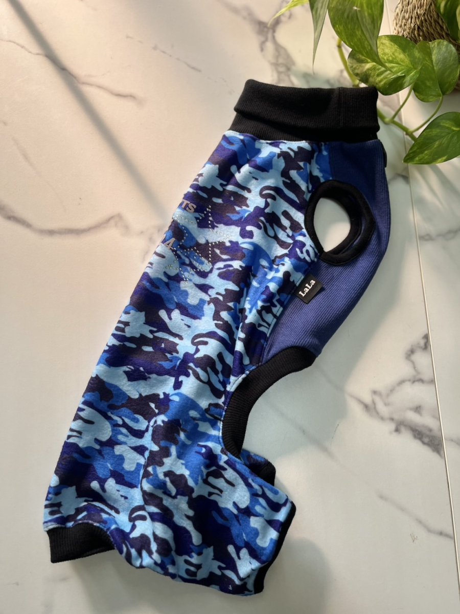 画像5: 【D11】迷彩ロンパース（青） (5)