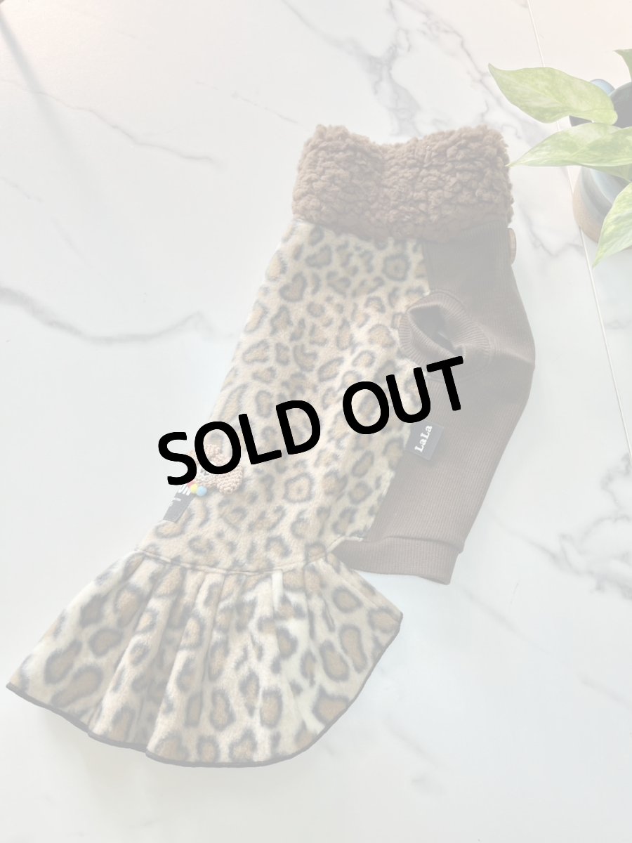 画像4: 【D10】ヒョウ柄（茶色ボアワンピ） (4)