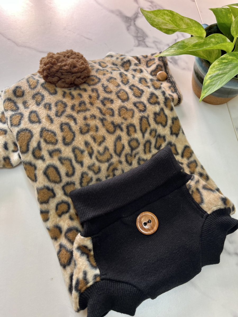 画像3: 【D7】ヒョウ柄♪ロンパース(しっぽあり) (3)