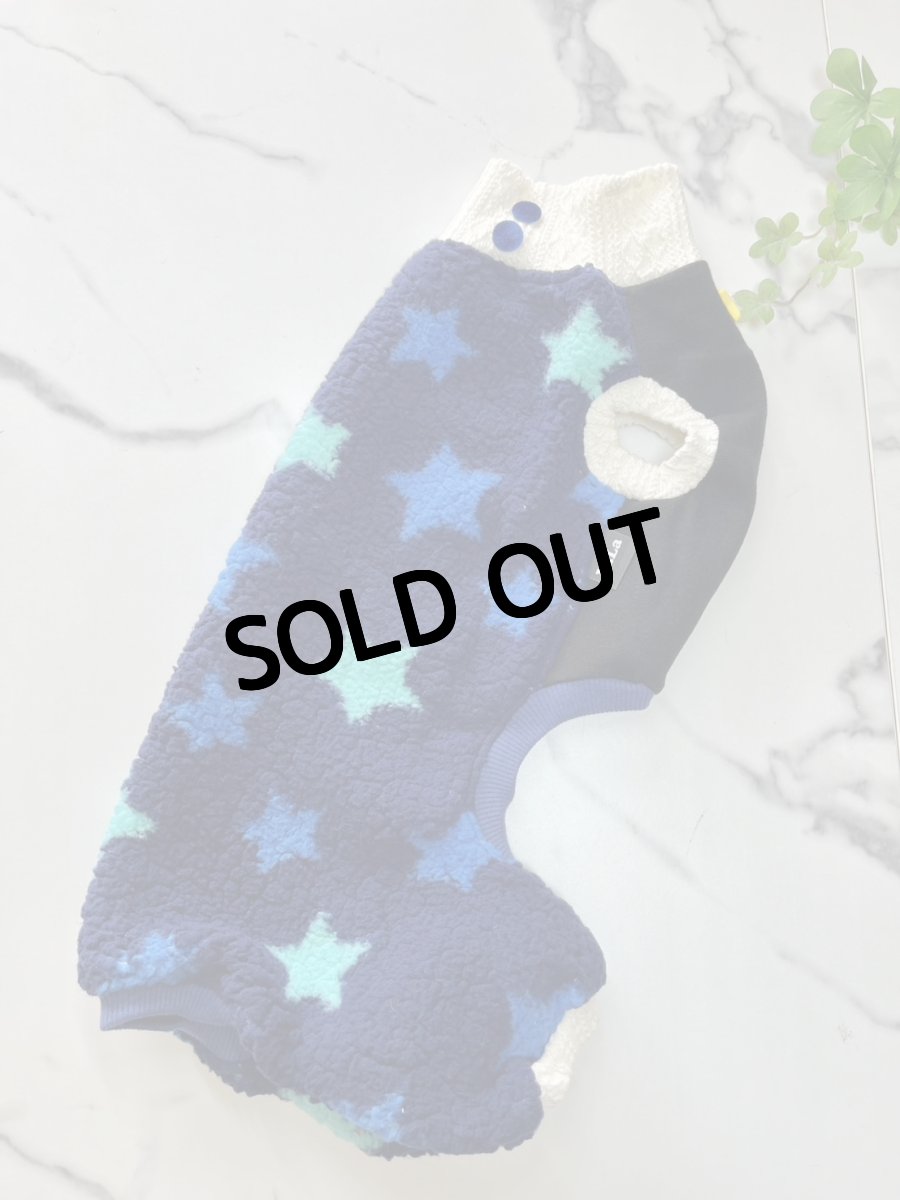 画像4: 【D】星ボアのロンパース（青） (4)