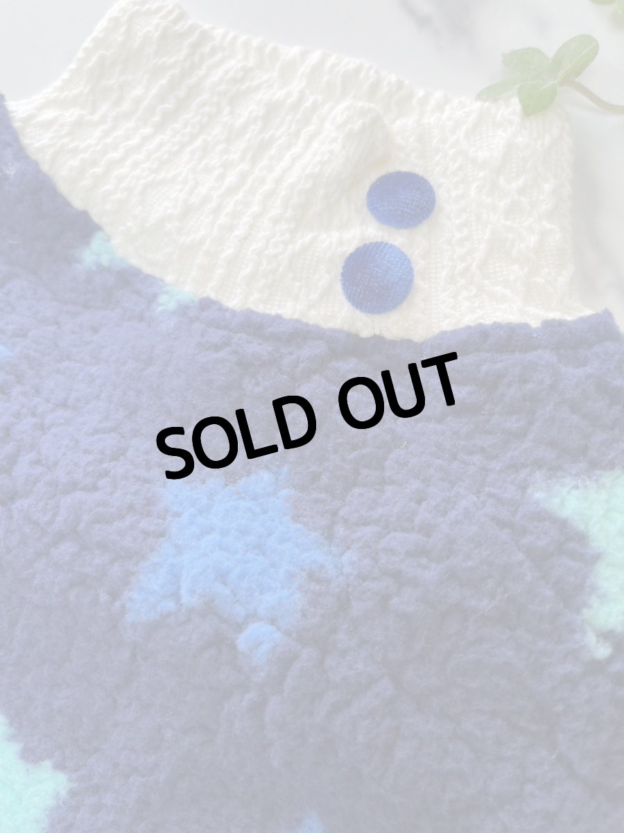 画像2: 【D】星ボアのロンパース（青） (2)