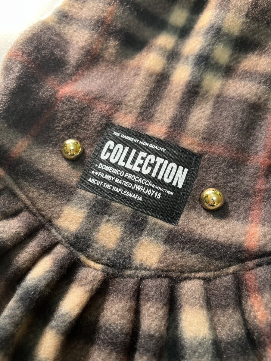 画像2: 【D16】ブラウンチェック柄（ワンピ） (2)