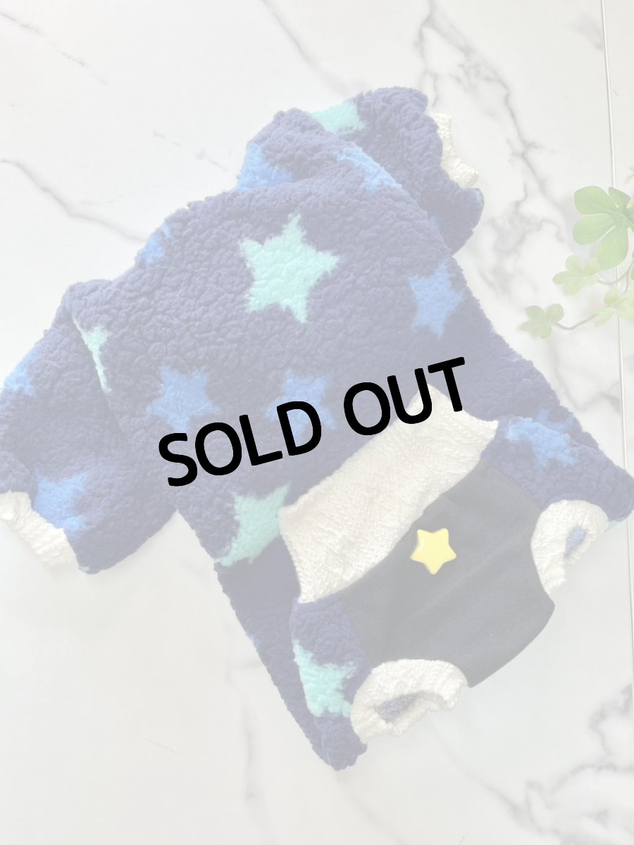 画像3: 【D】星ボアのロンパース（青） (3)