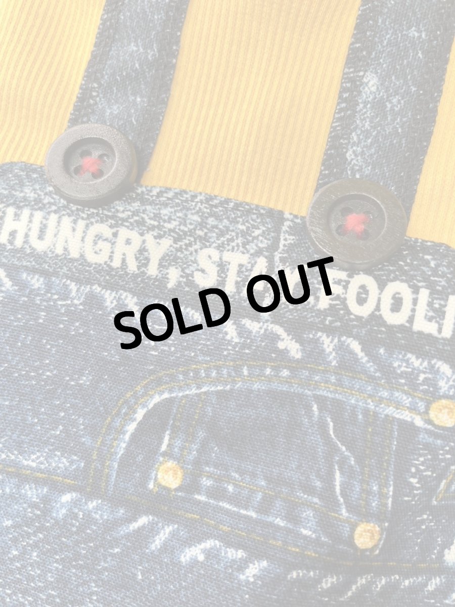 画像2: 【D18】重ね着風ロンパース(イエロー英字) (2)