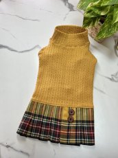 画像2: 【D19】アラン短いお袖付きワンピ（マスタード） (2)