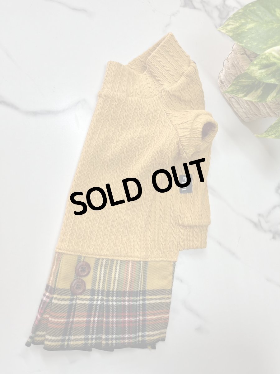 画像3: 【D19】アラン短いお袖付きワンピ（マスタード） (3)