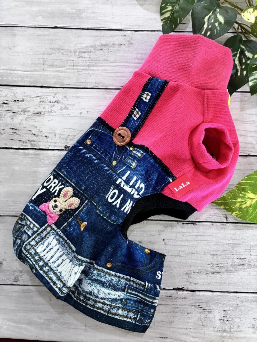 画像3: 【TS】重ね着風ロンパース(ピンク英字) (3)