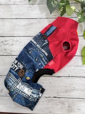 画像3: 【D】重ね着風ロンパース(レッド英字) (3)