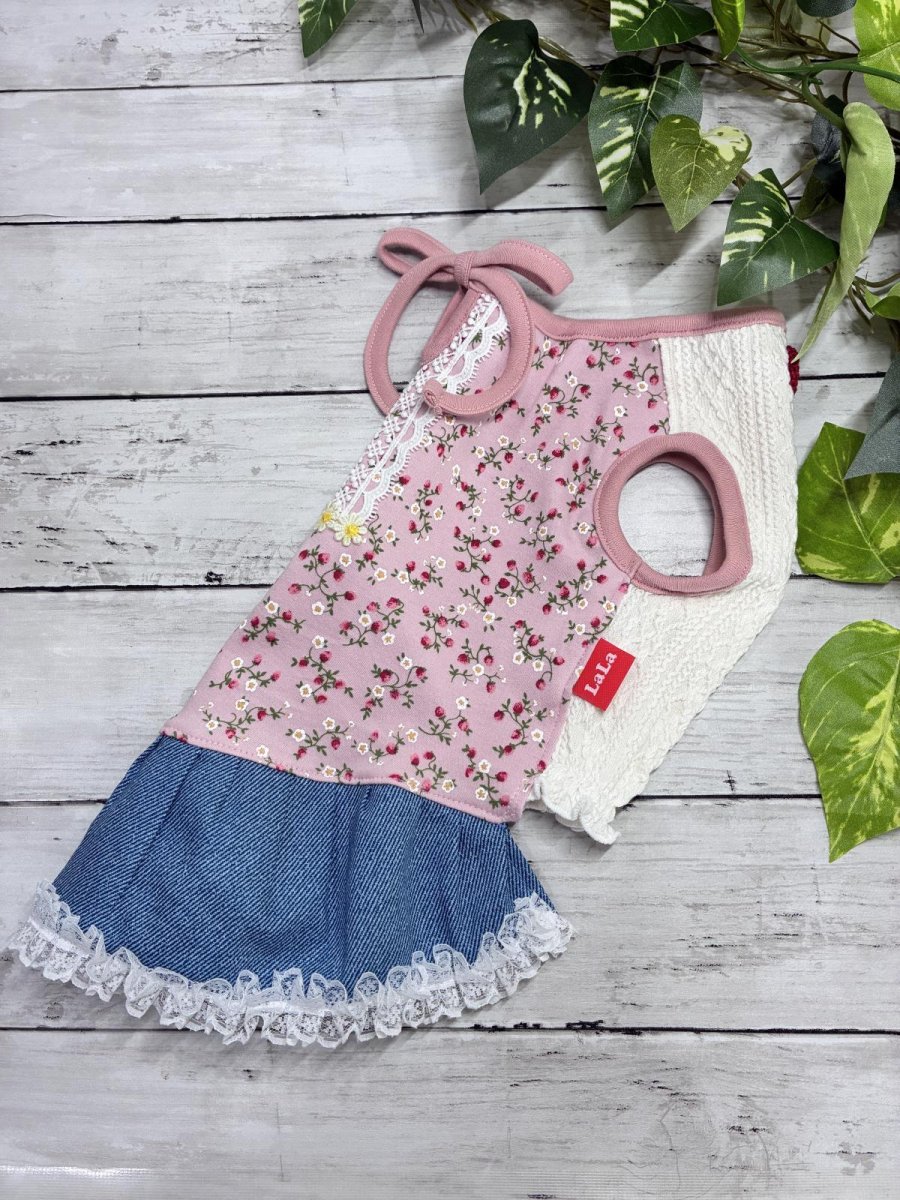 画像2: 【D】ミニいちごワンピ♪デニム風 (2)