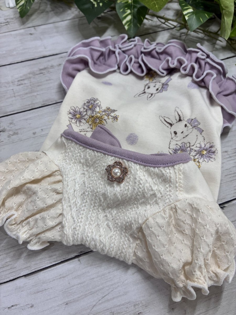 画像2: 【D・TS】紫うさぎうねうねワンピ♪パフスリ (2)