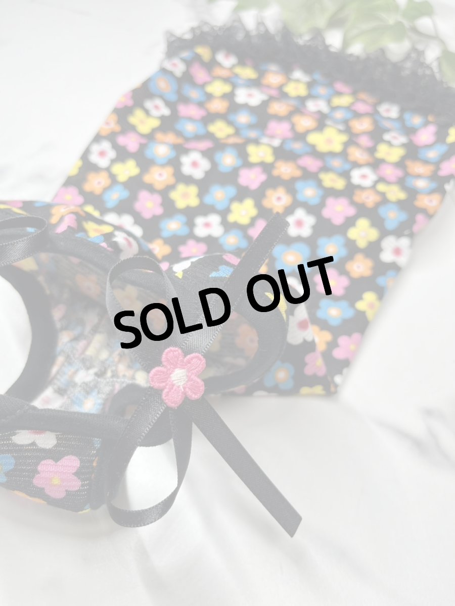 画像3: 【D・KC】カラフルお花ワンピ♪（黒） (3)