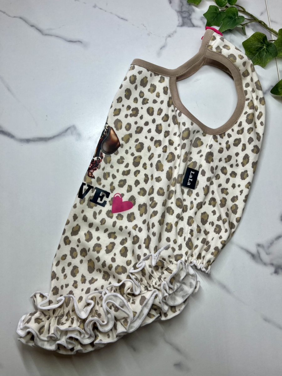 画像4: 【D49】ヒョウ柄プリントうねうねワンピ (4)