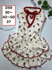 画像1: 【D59】苺柄パフスリfurifuriワンピ (1)